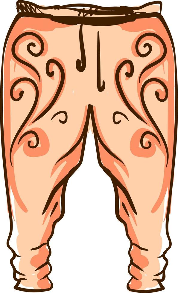 Harem pants, illustration, vector on white background.