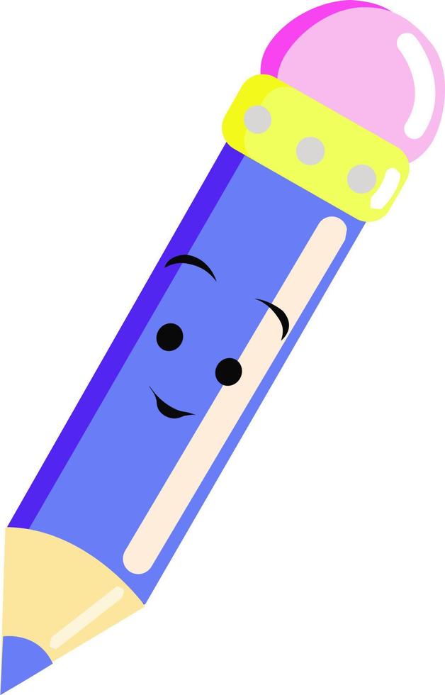 Blue pencil, illustration, vector on white background.