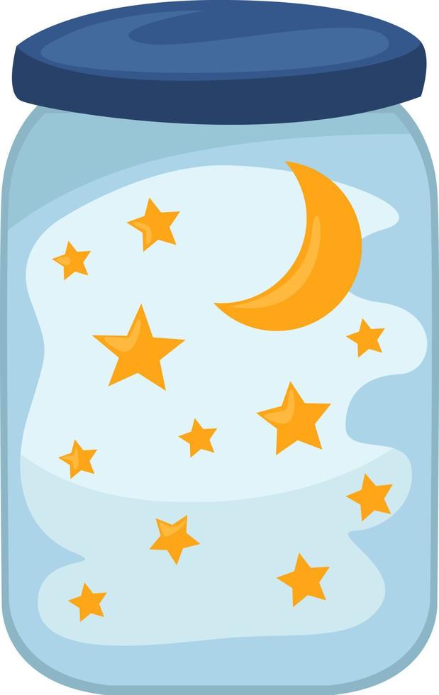 Sky in a jar, illustration, vector on a white background.