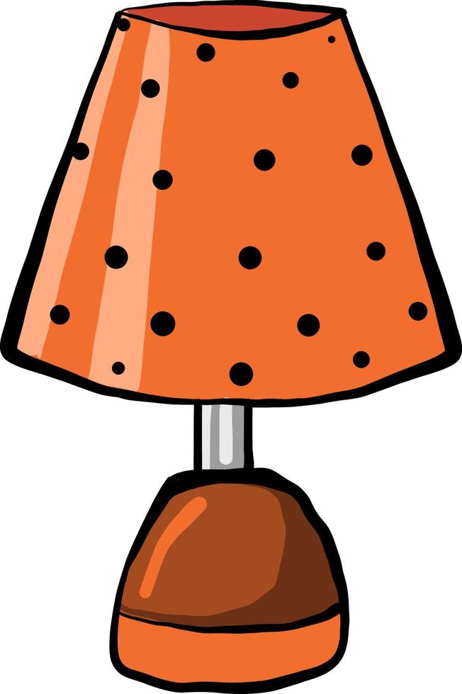 lámpara de mesa naranja, ilustración, vector sobre fondo blanco