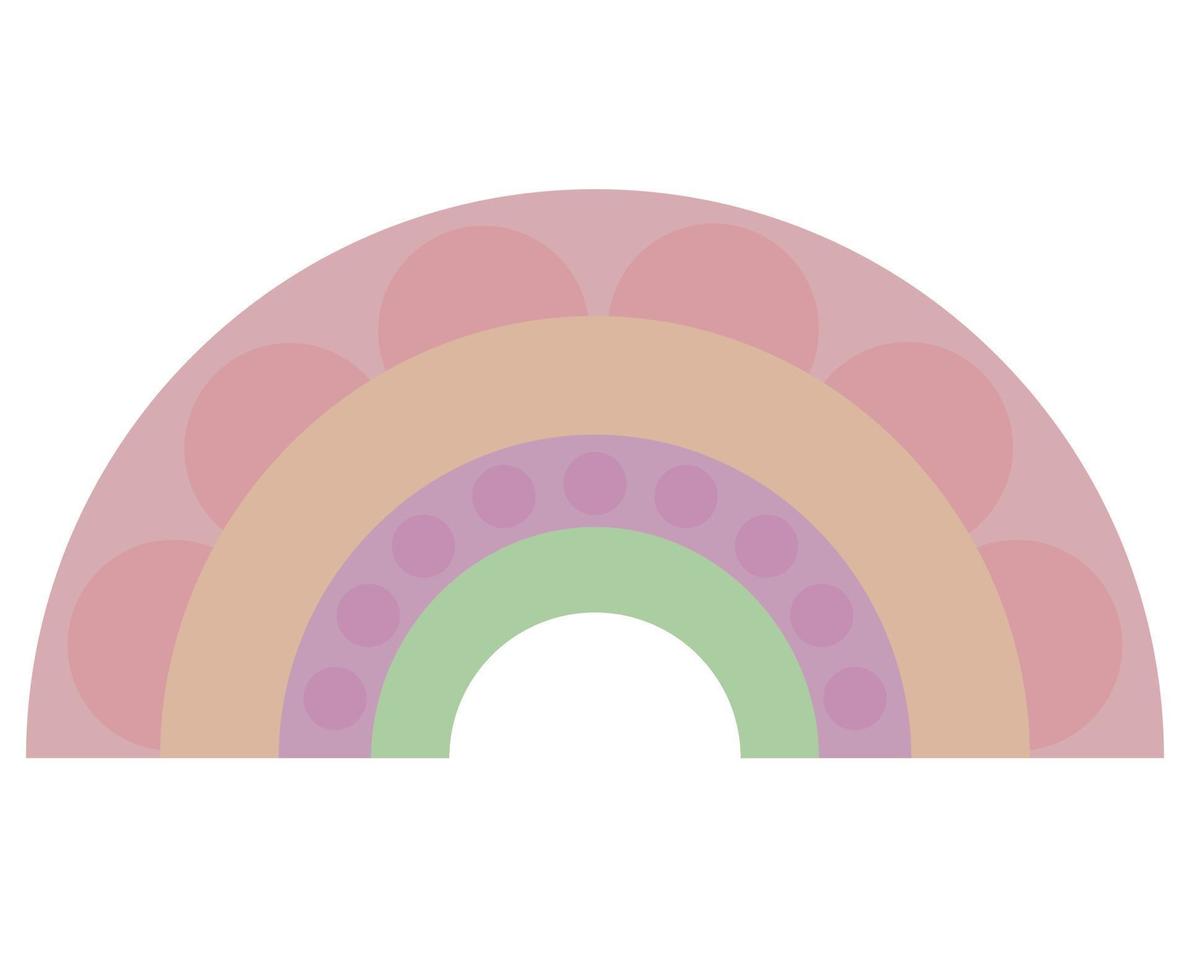 Children's drawing of a rainbow. Vector illustration.