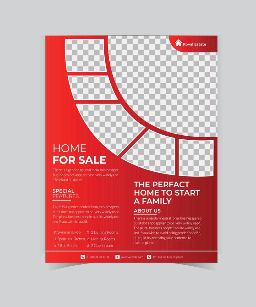 Template vector design for Brochure, AnnualReport, Magazine, Poster, Corporate Presentation, Portfolio, Flyer, infographic, layout modern with blue color size A4, Front and back, Easy to use and edit.