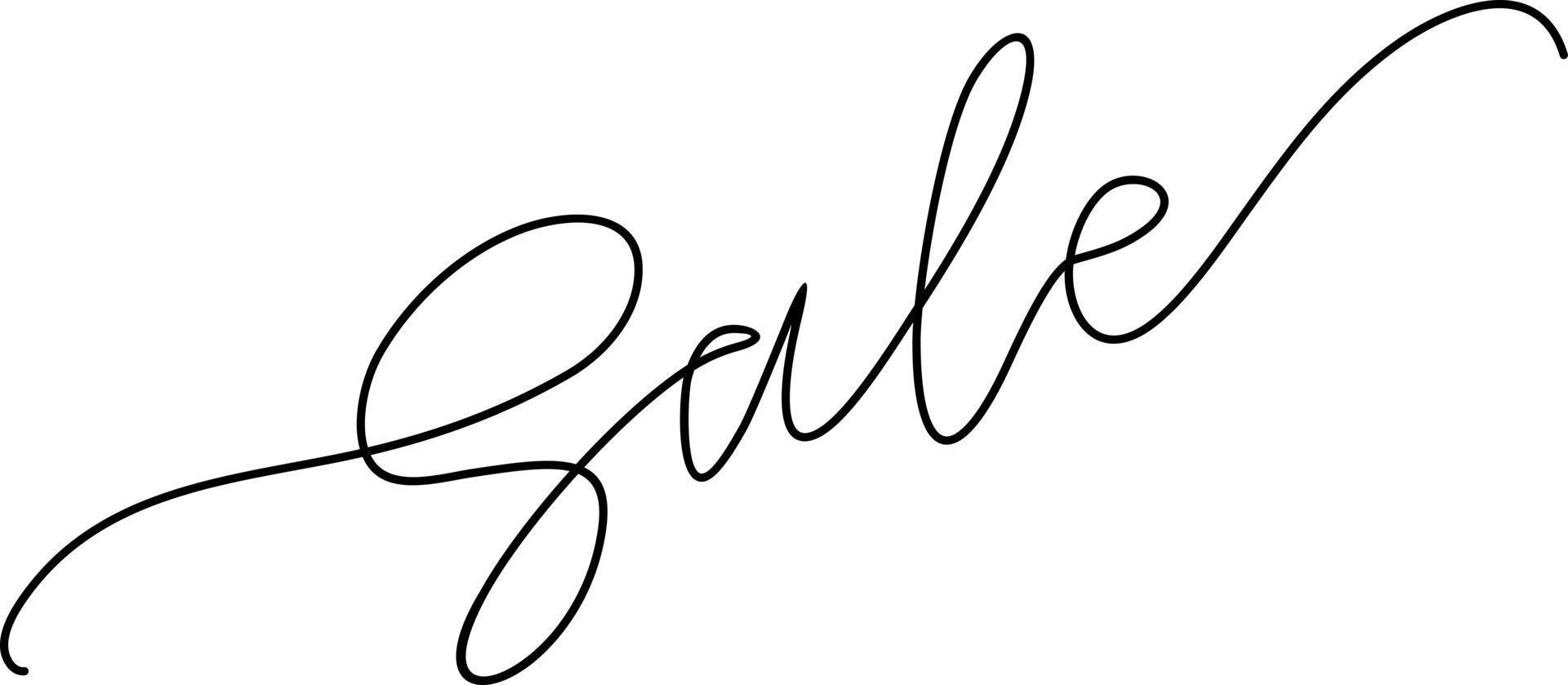 Sale handwritten inscription. Hand drawn lettering vector illustration. One line drawing of phrase