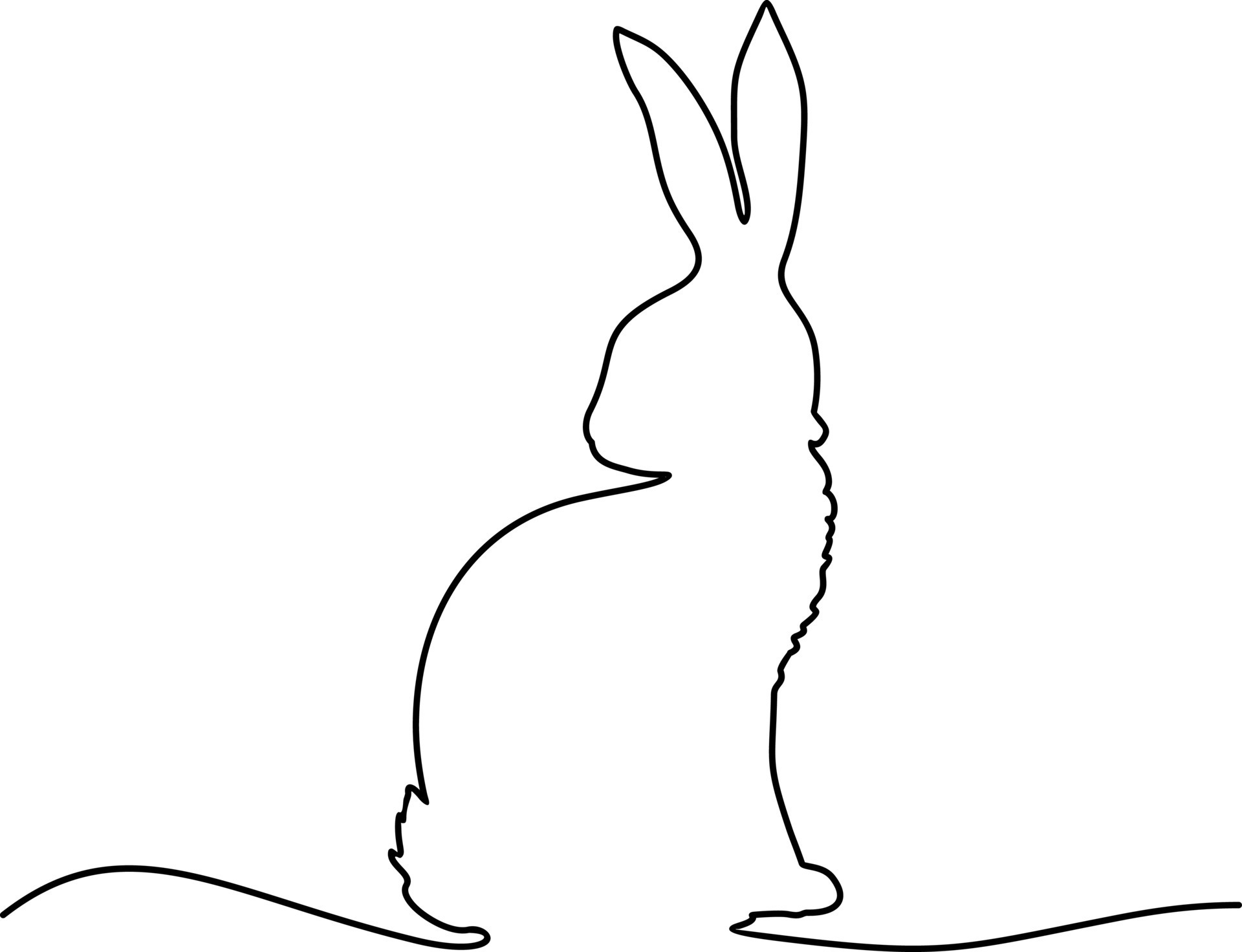 Continuous line drawing of easter rabbit. Easter Bunny continuous One