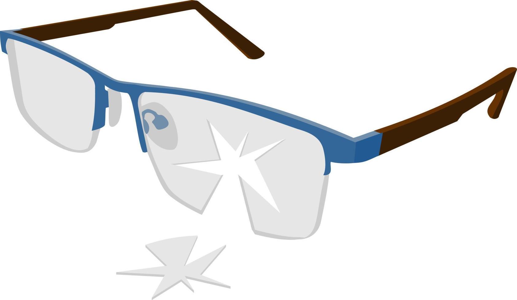 Broken glasses. Old break glasses. Flat vector illustration design