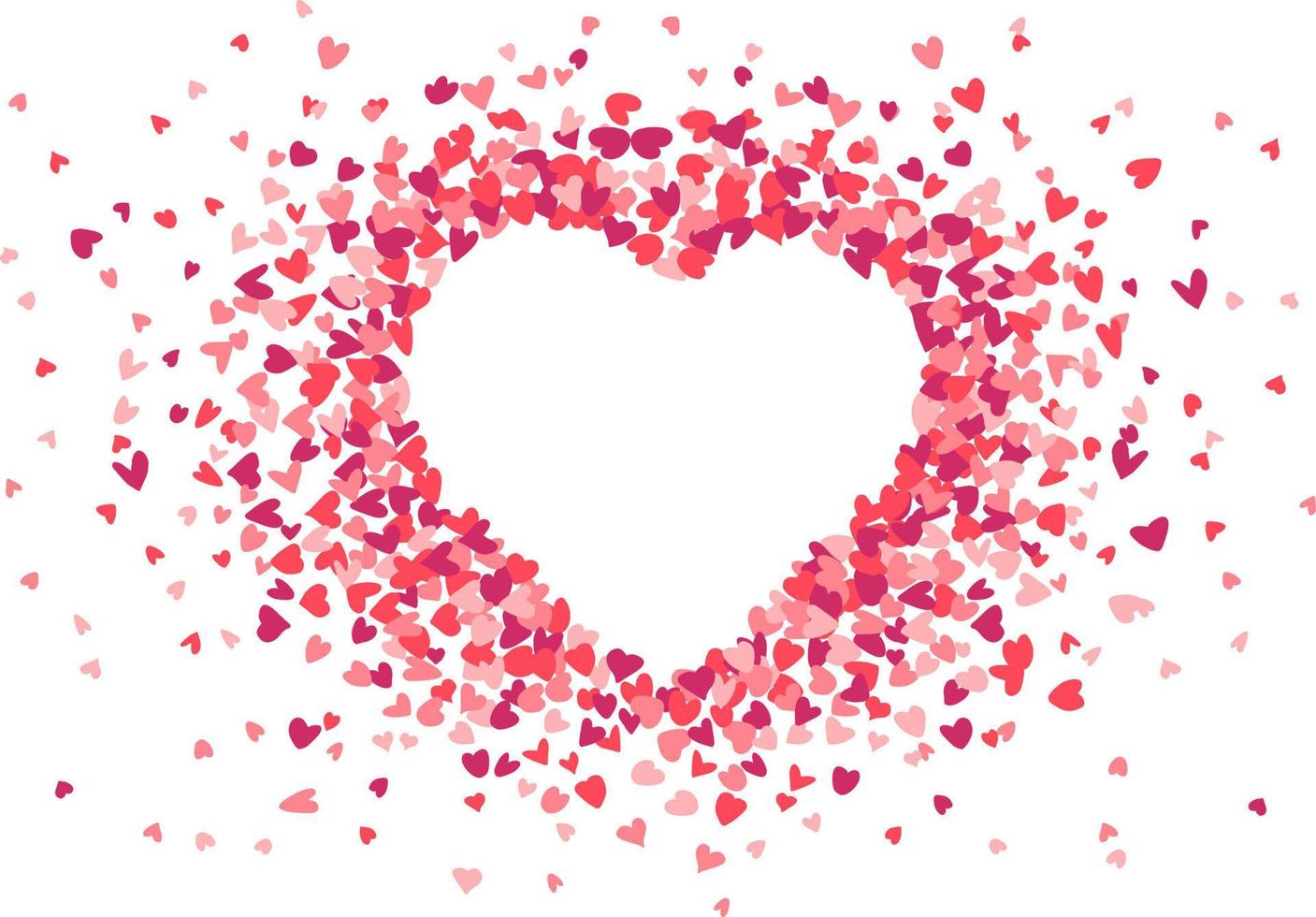 Valentine's day postcard, a big heart made of a lot of little hearts. Cute Frame Illustration vector