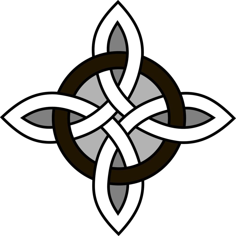 Medieval Celtic knot. Celtic, Irish knots ornament. Celtic symbol, endless knot shape vector icon, infinite spirit unity symbol, pagan circle tribal symbol graphic isolated