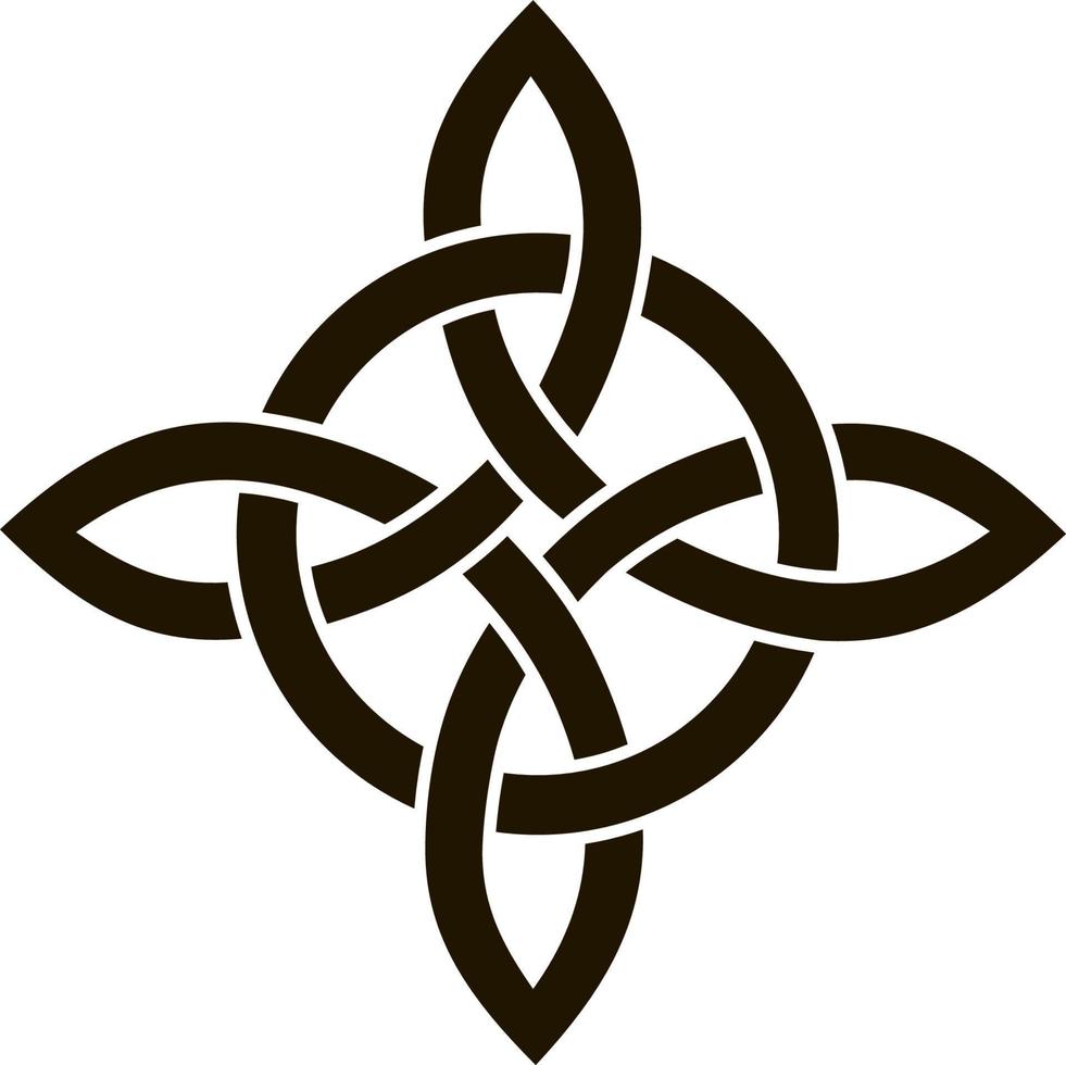 Medieval Celtic knot. Celtic, Irish knots ornament. Celtic symbol, endless knot shape vector icon, infinite spirit unity symbol, pagan circle tribal symbol graphic isolated