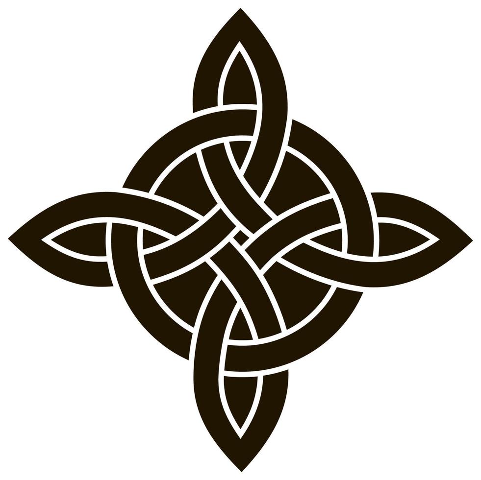 Medieval Celtic knot. Celtic, Irish knots ornament. Celtic symbol, endless knot shape vector icon, infinite spirit unity symbol, pagan circle tribal symbol graphic isolated