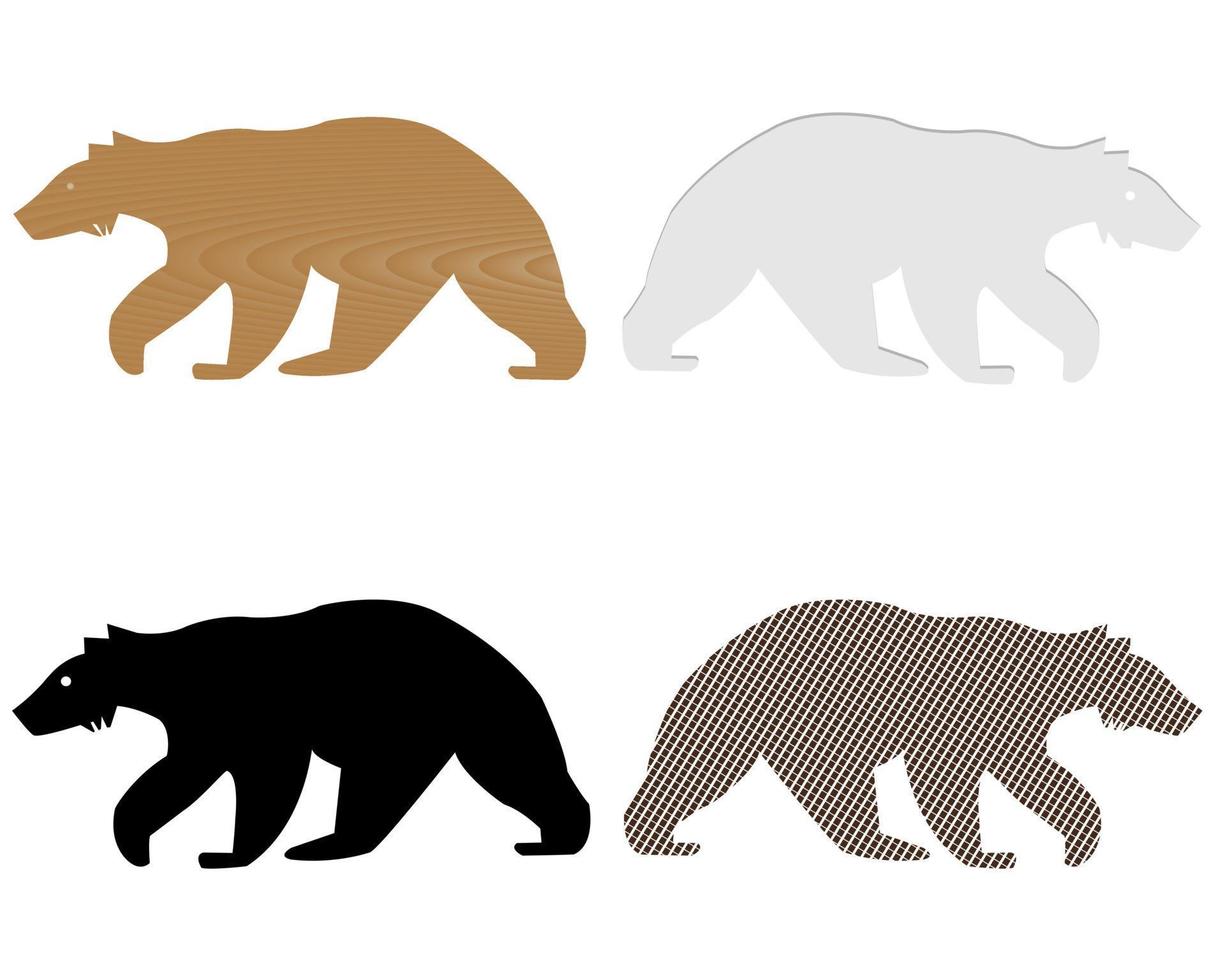 bears wood paper silhouette on a white background vector