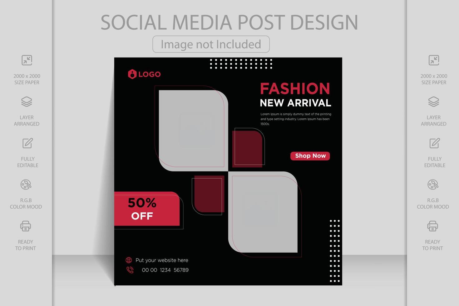 publicación de facebook de instagram dinámica moderna y plantilla de banner web de redes sociales para la venta de moda en línea vector