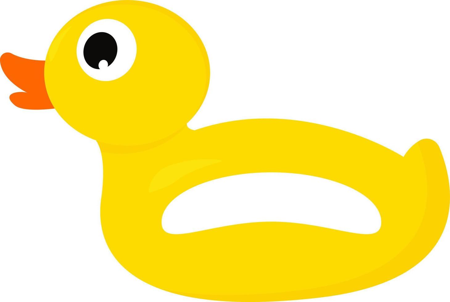 Yellow duck lifebuoy, illustration, vector on white background.
