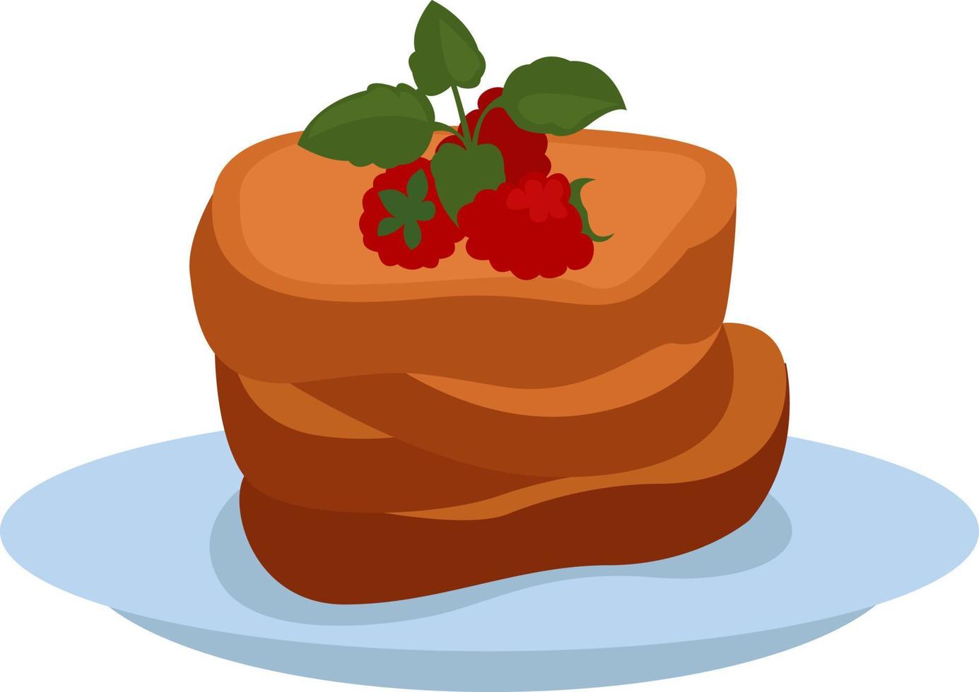 French toast, illustration, vector on white background