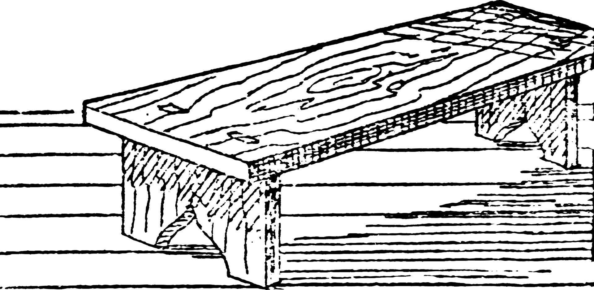 Bench, vintage illustration vector