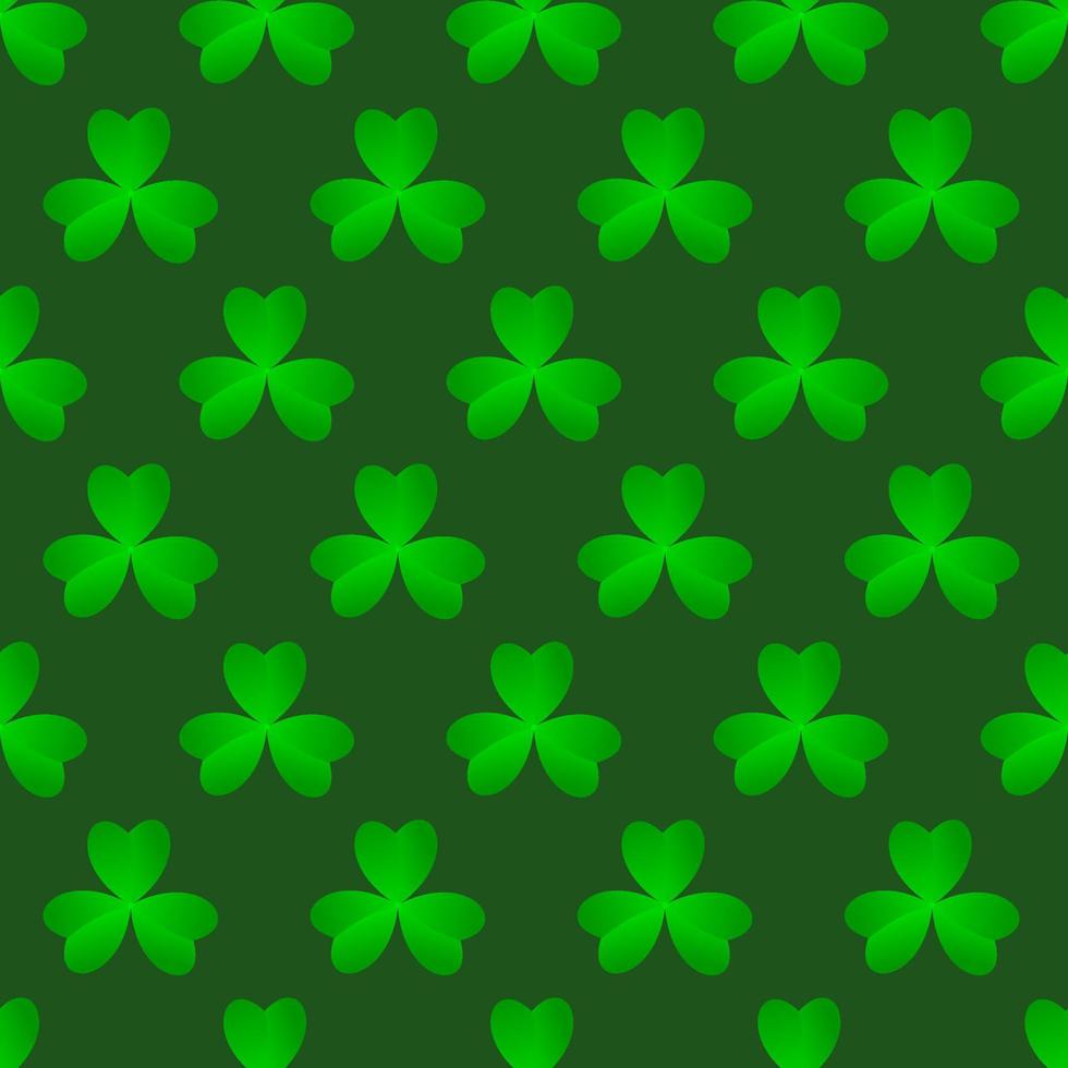 Green clover leaves seamless pattern. Minimal vector background. Clover sign symbol pattern. Vector illustration