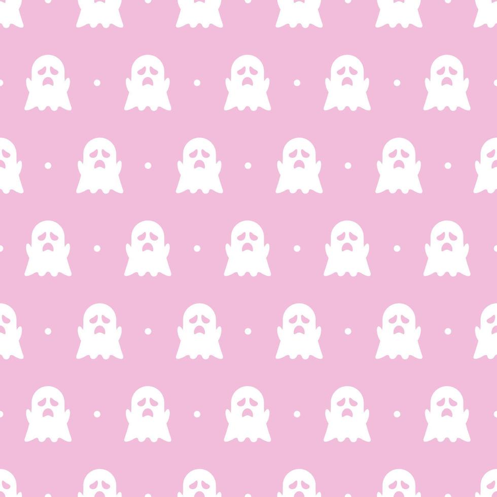 Ghost seamless pattern. Cute style background. Ghost cartoon character. Vector illustration