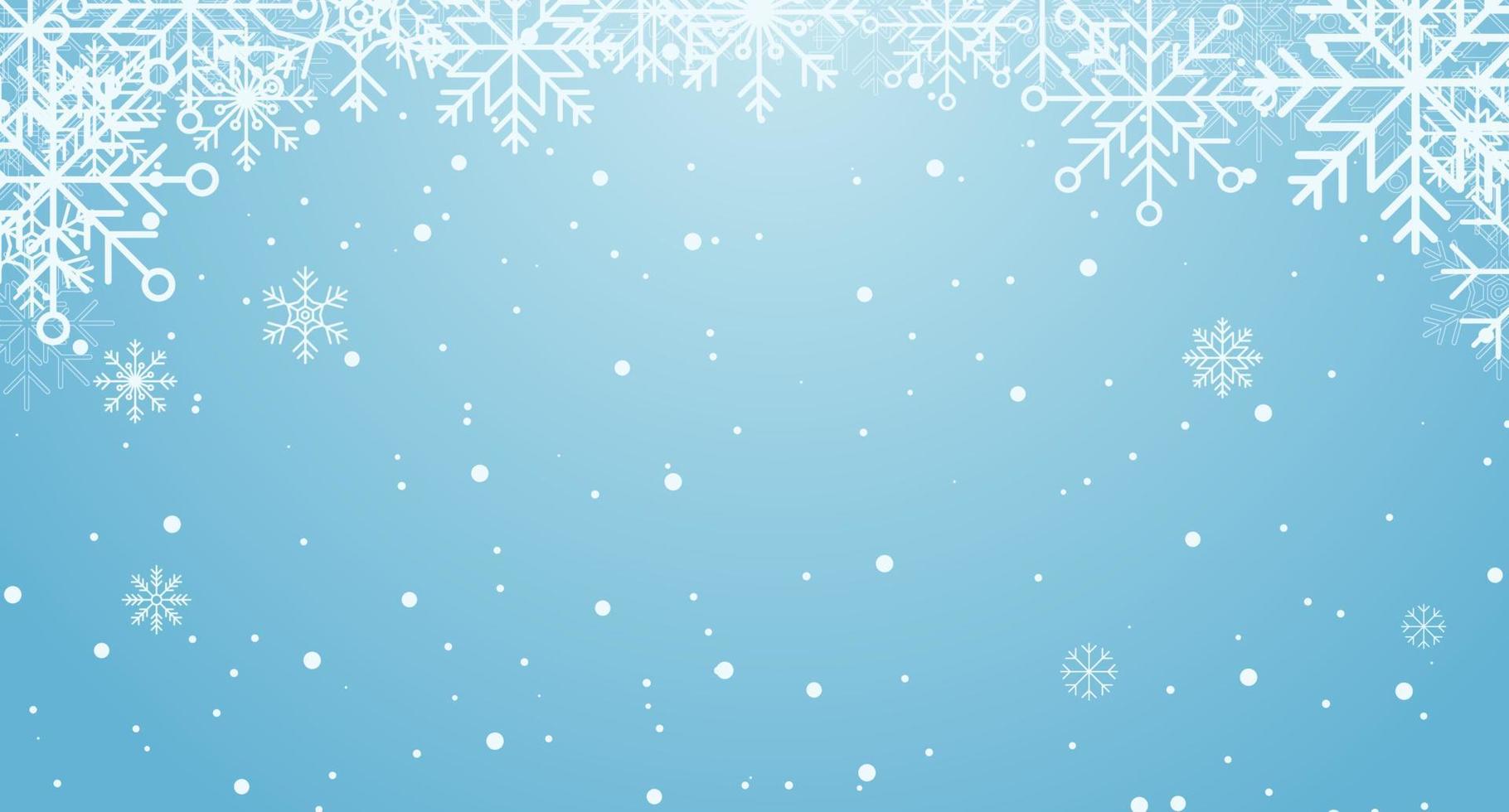fondo de invierno. borde de copo de nieve abstracto. telón de fondo de nevadas. tema de vacaciones de invierno. fondo con copos de nieve. ilustración vectorial vector