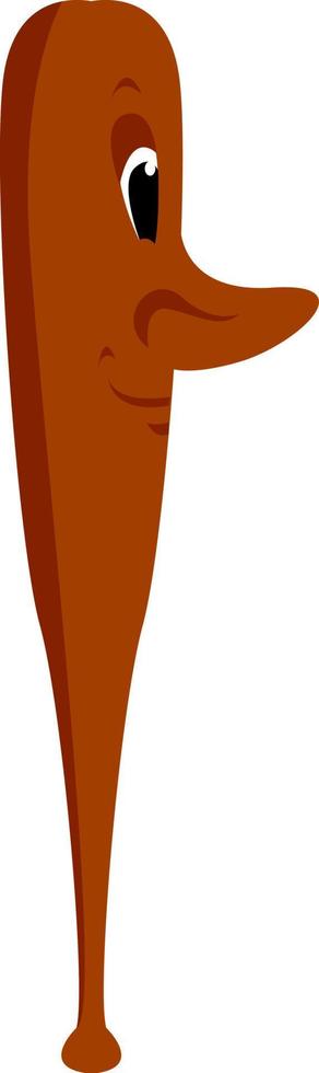 Baseball bat, illustration, vector on white background.
