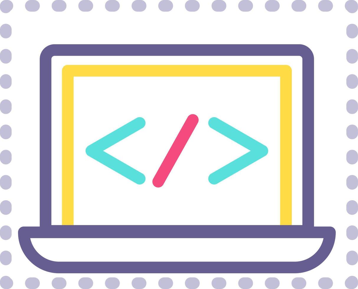 Computer development, illustration, vector on a white background.