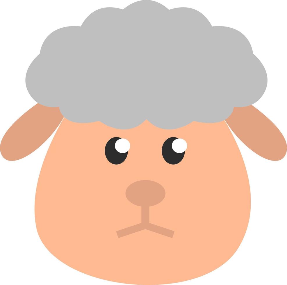 Sheep head, illustration, vector on a white background.