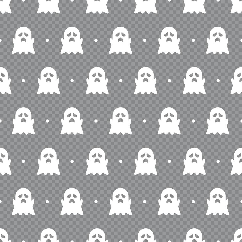 Ghost seamless pattern. Cute style background. Ghost cartoon character. Vector illustration