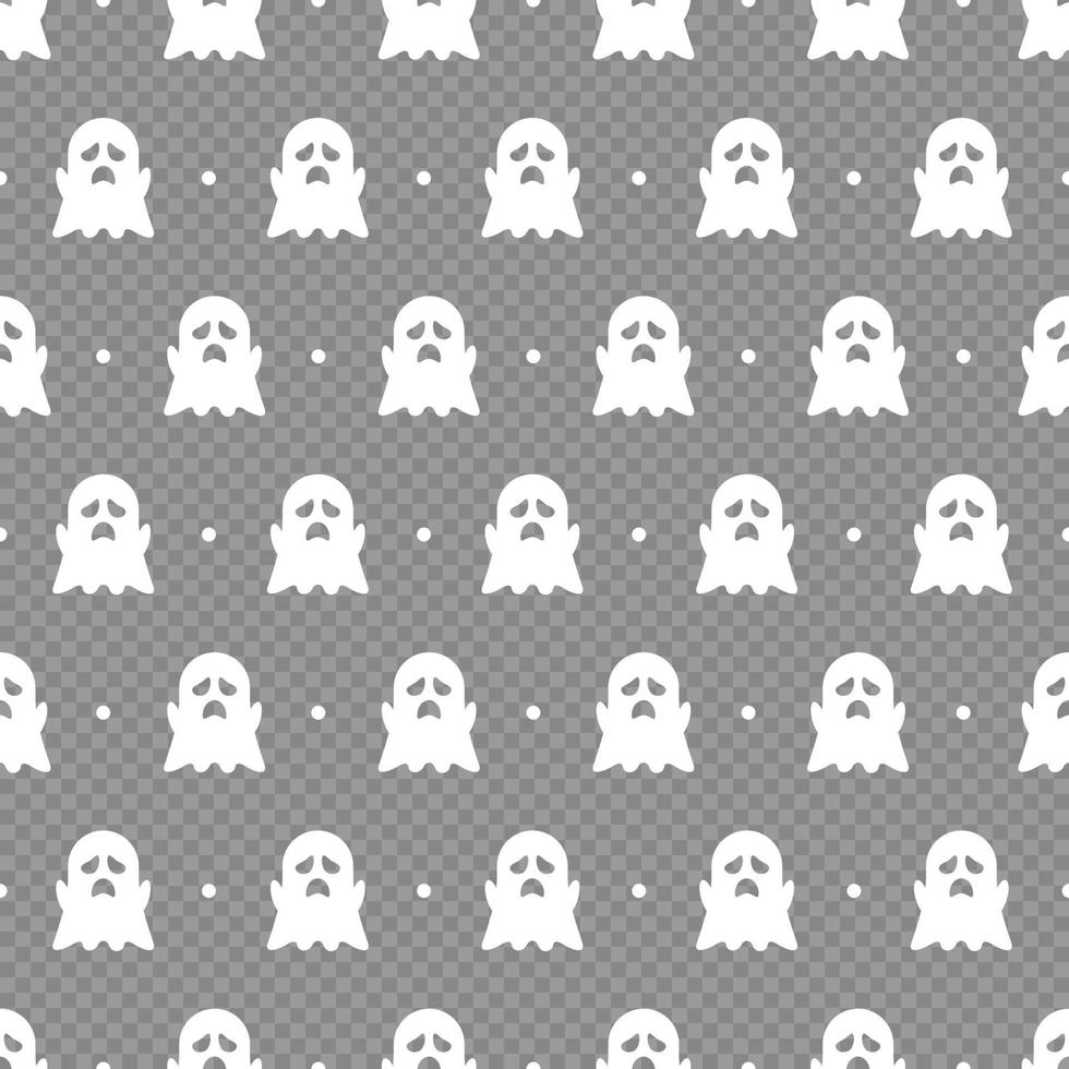 Ghost seamless pattern. Cute style background. Ghost cartoon character. Vector illustration