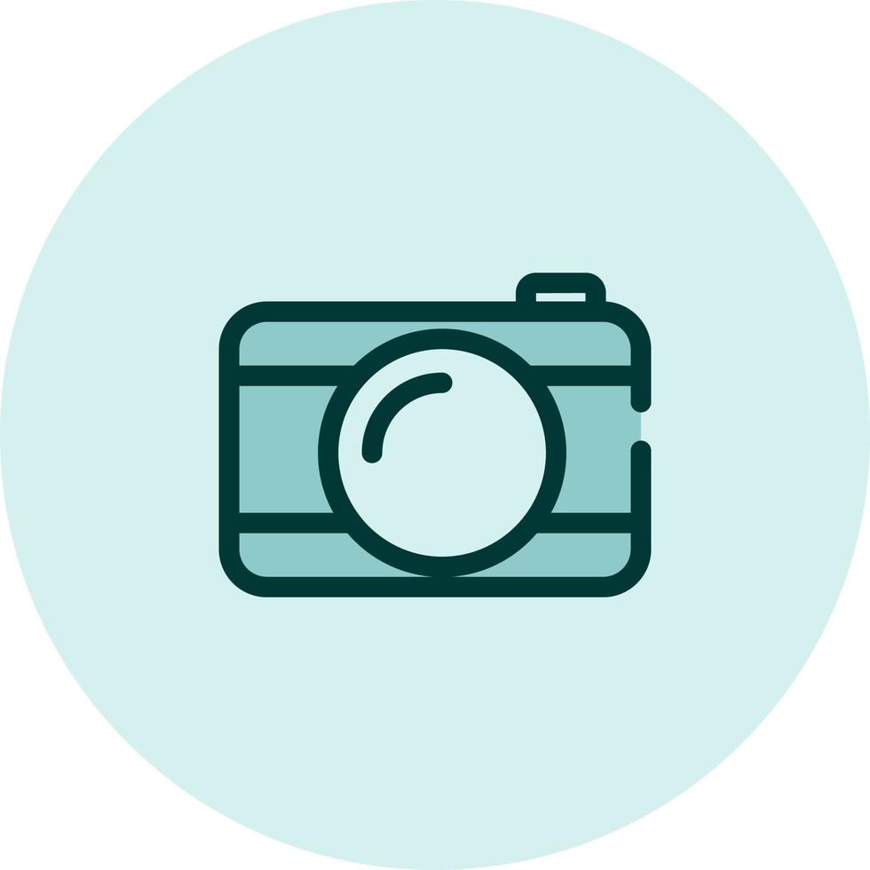 Traveling photo camera, illustration, vector on a white background.