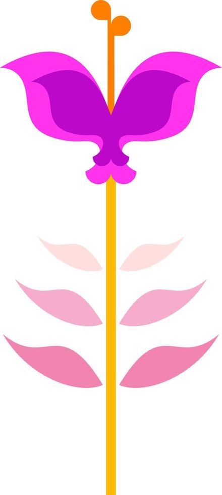 flor rosa, ilustración, vector sobre fondo blanco.