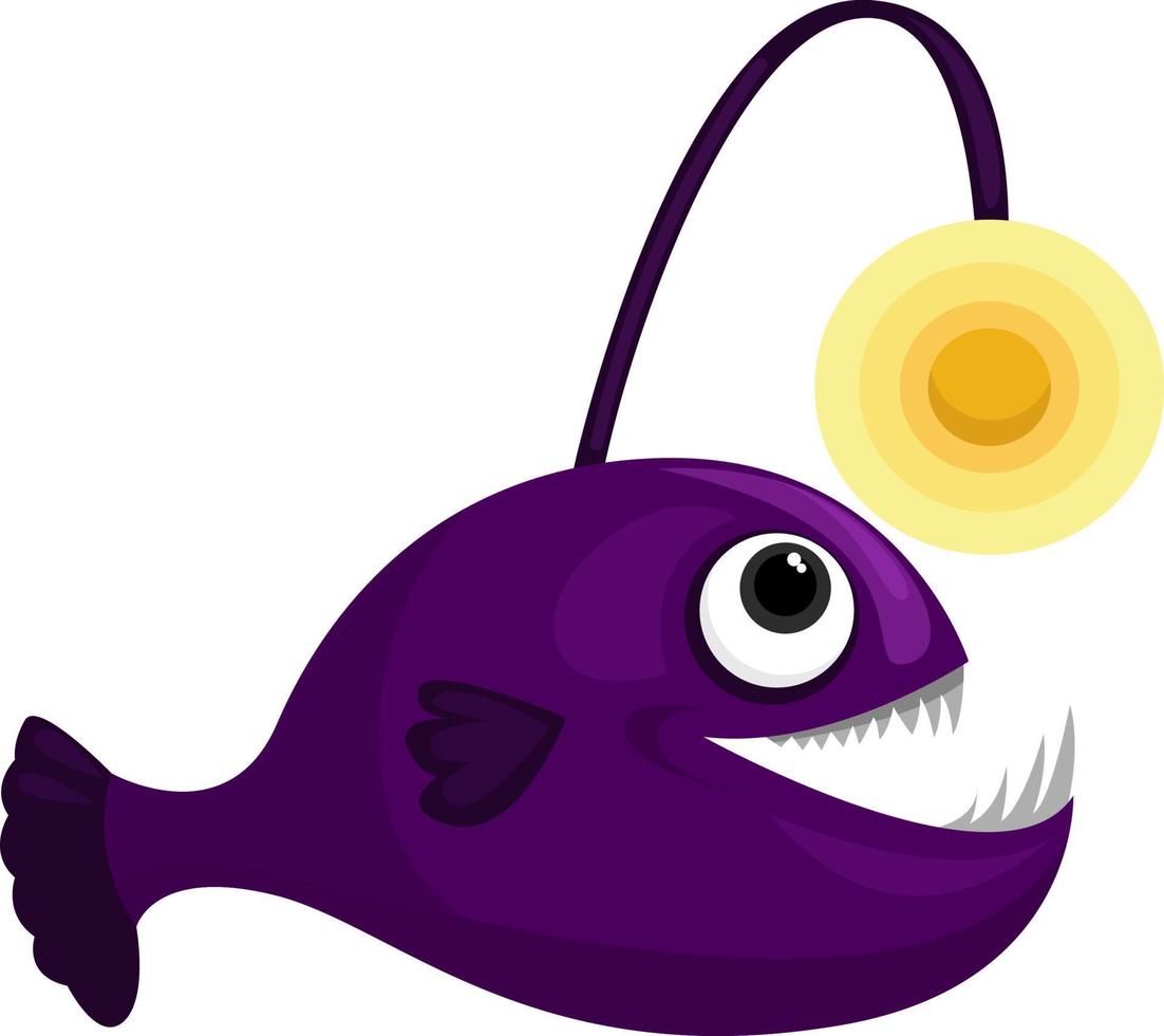 Angler fish, illustration, vector on white background