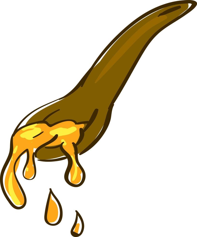 Honey spoon, illustration, vector on white background.