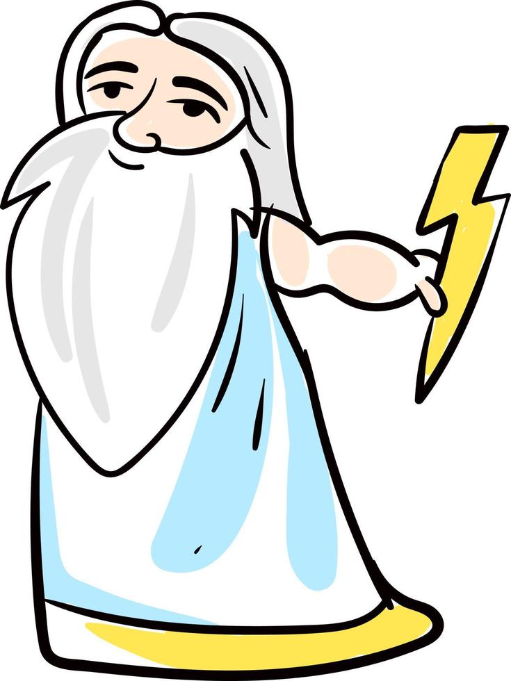 Zeus God, illustration, vector on white background