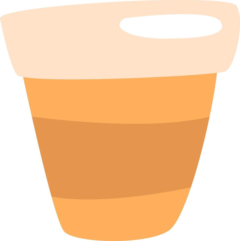 taza de café naranja para llevar, ilustración, vector sobre fondo blanco.