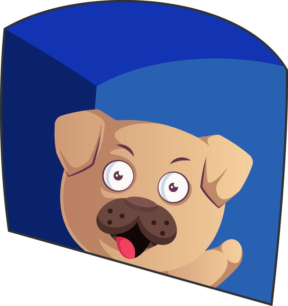 perro pug de dibujos animados vector