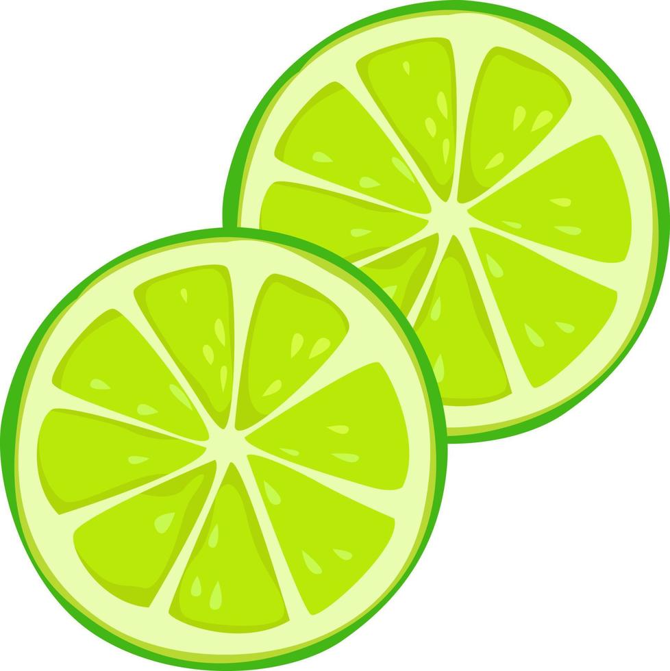 Lime slices, illustration, vector on white background