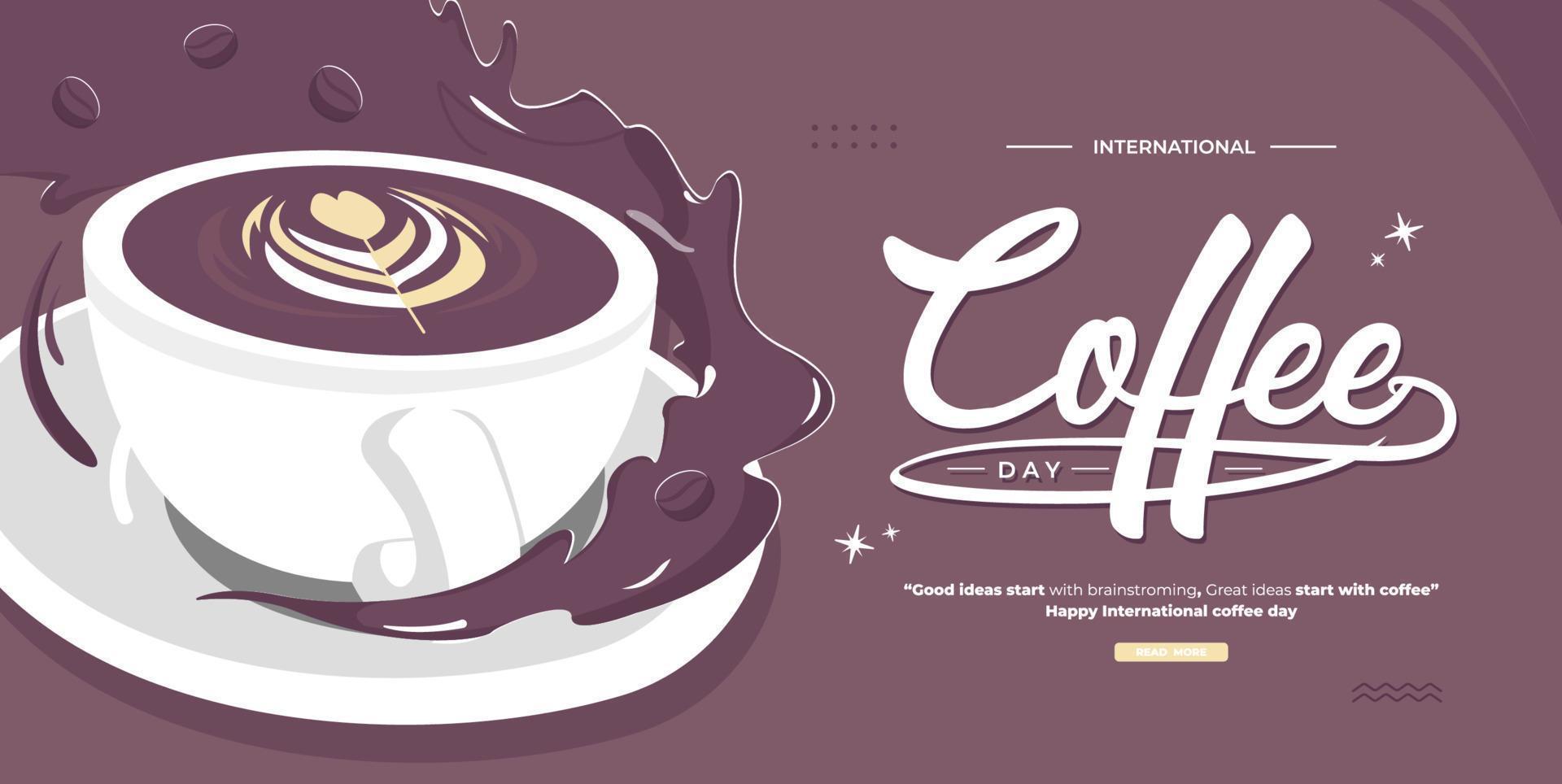 ilustración del concepto del día internacional del café vector