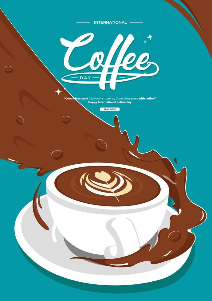 International coffee day concept illustration vector