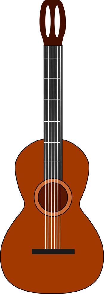 Guitar, illustration, vector on white background.