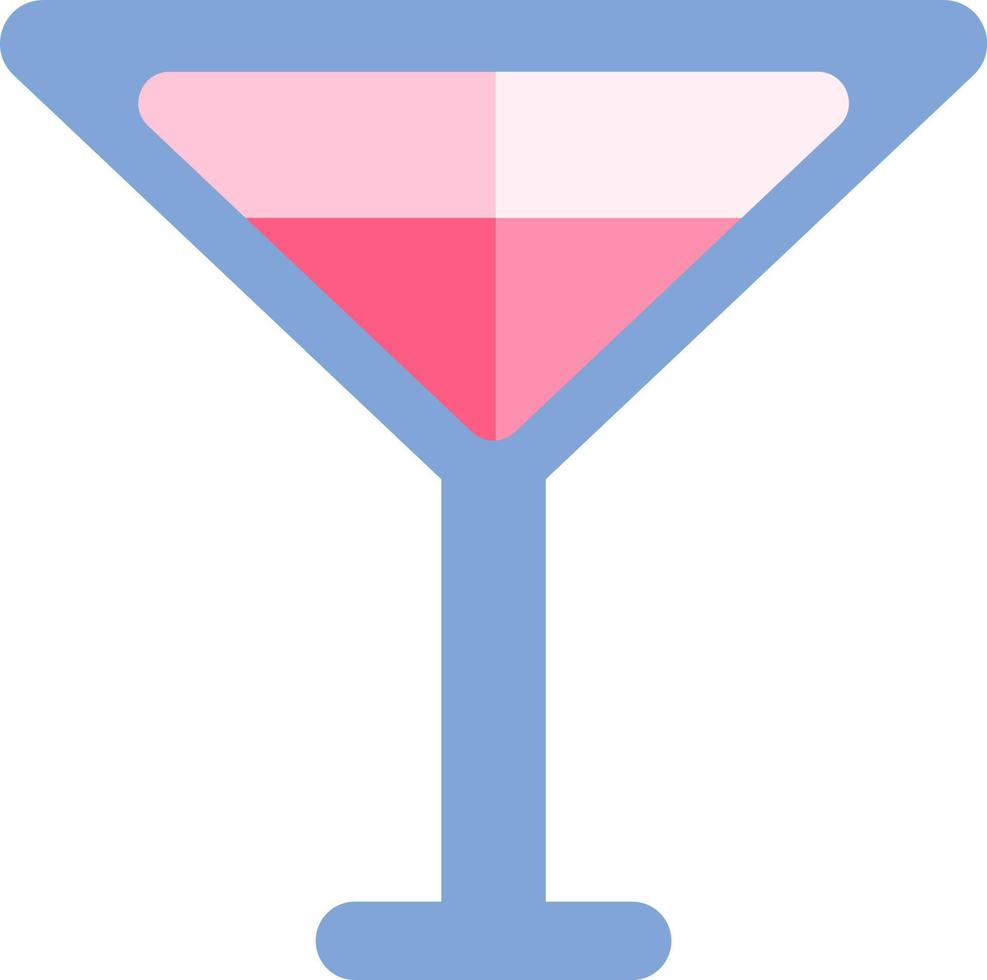 Pink coctail, illustration, vector, on a white background. vector
