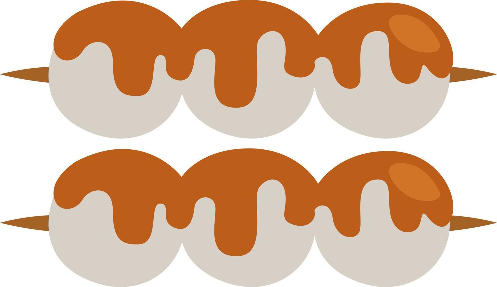 Asian food dango , illustration, vector on a white background.