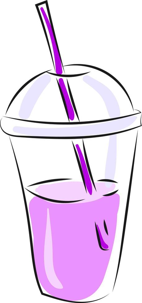 Fresh purple juice, illustration, vector on white background.