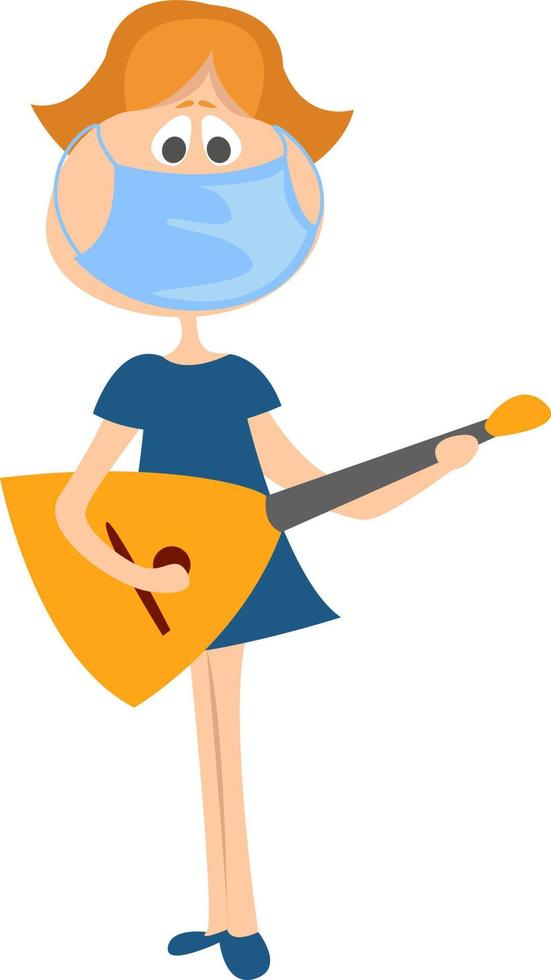 Street musician, illustration, vector on white background