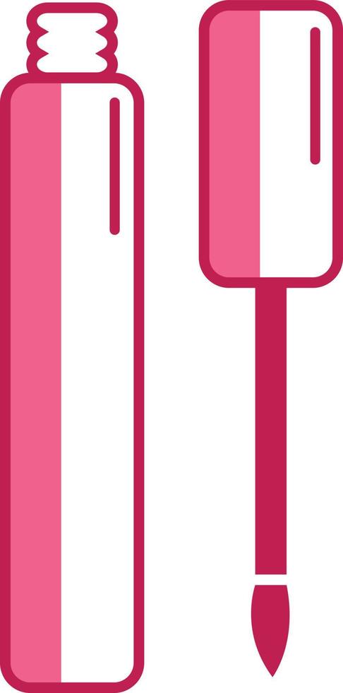 Pink lipgloss, illustration, vector on white background.