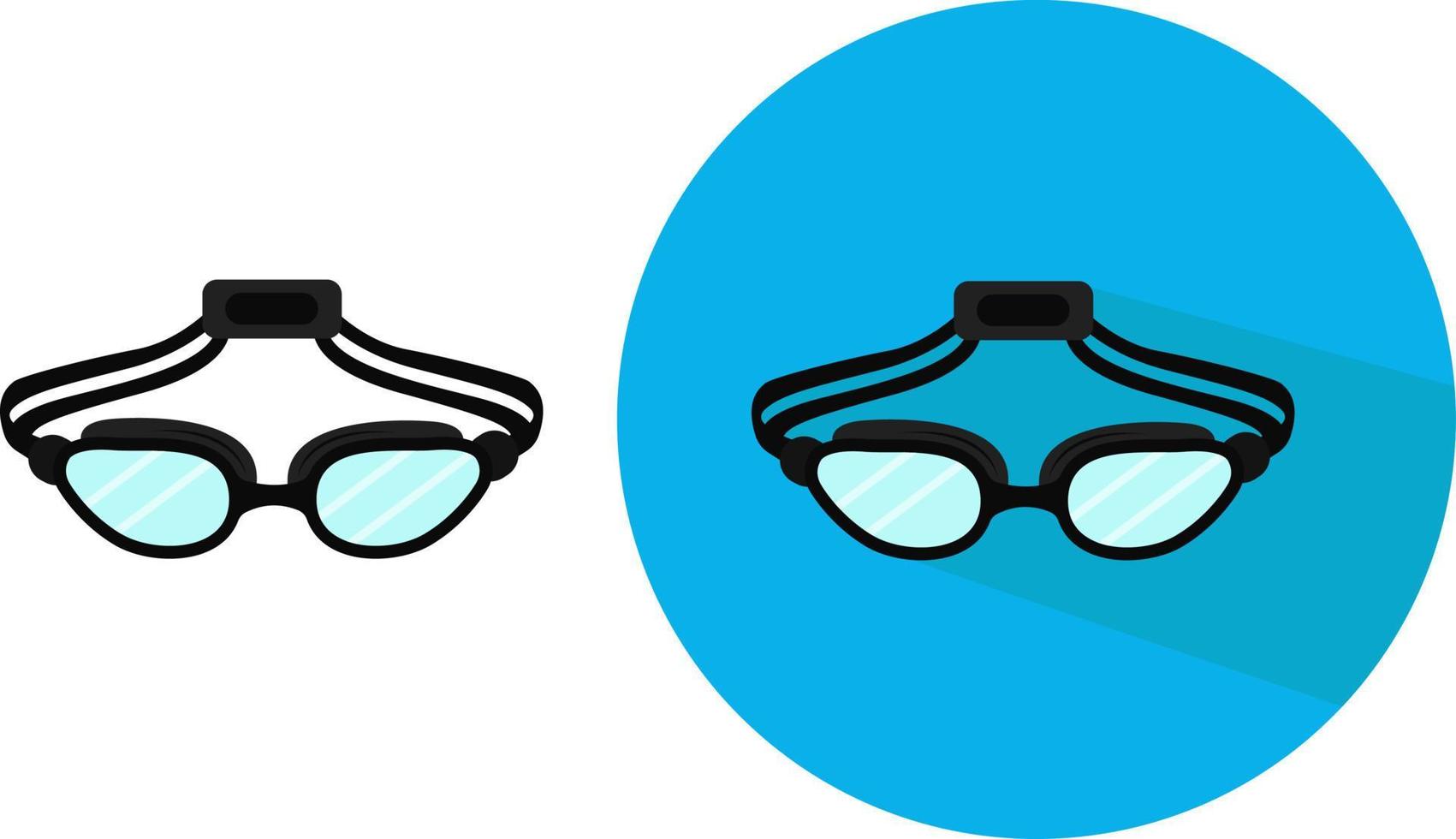 gafas de natación, ilustración, vector sobre fondo blanco.