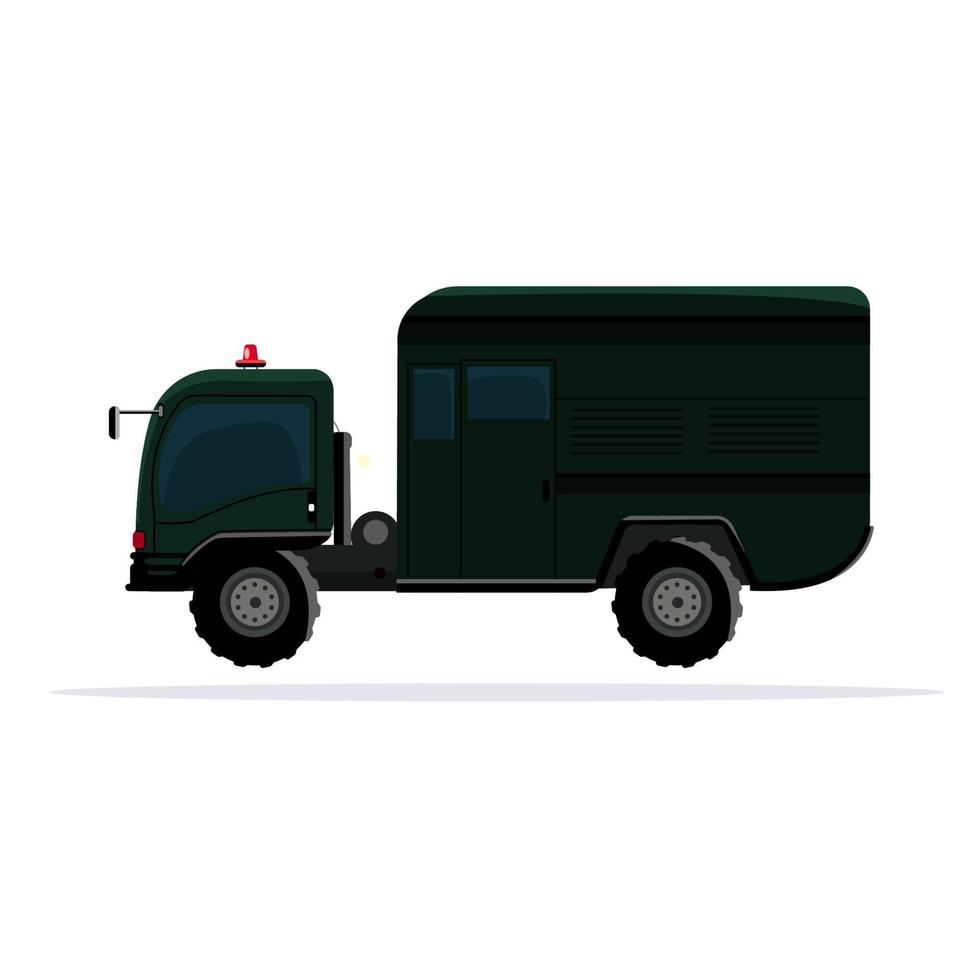 military heavy truck. Military green army vehicle isolated military heavy truck on white background vector