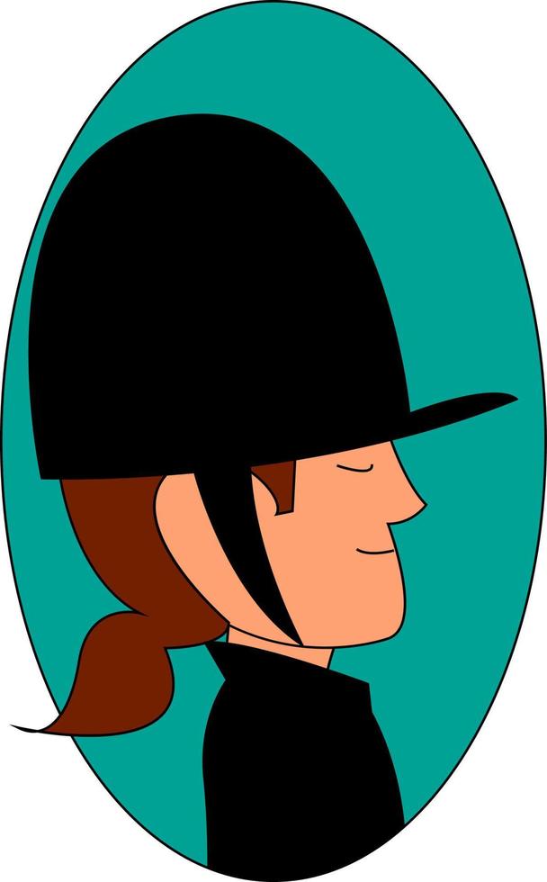 Girl riding horse, illustration, vector on white background.