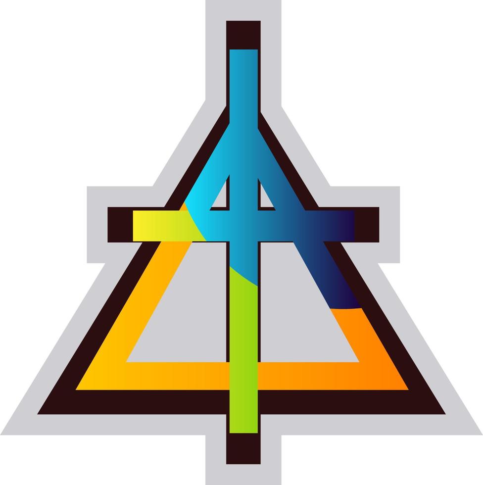 Multicolor symbol of a Christian Reformed Church vector illustration on a white background