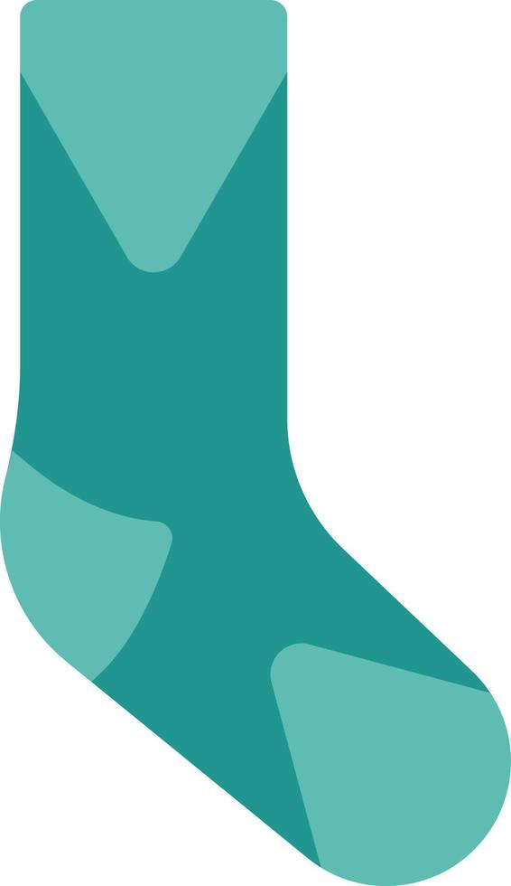 Green sock, illustration, vector on a white background.