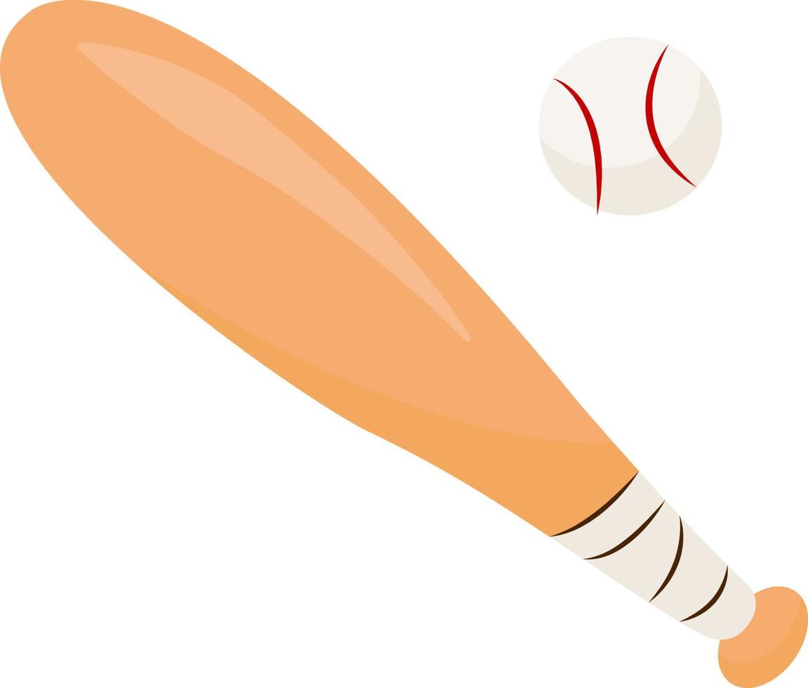 Baseball bat, illustration, vector on white background.