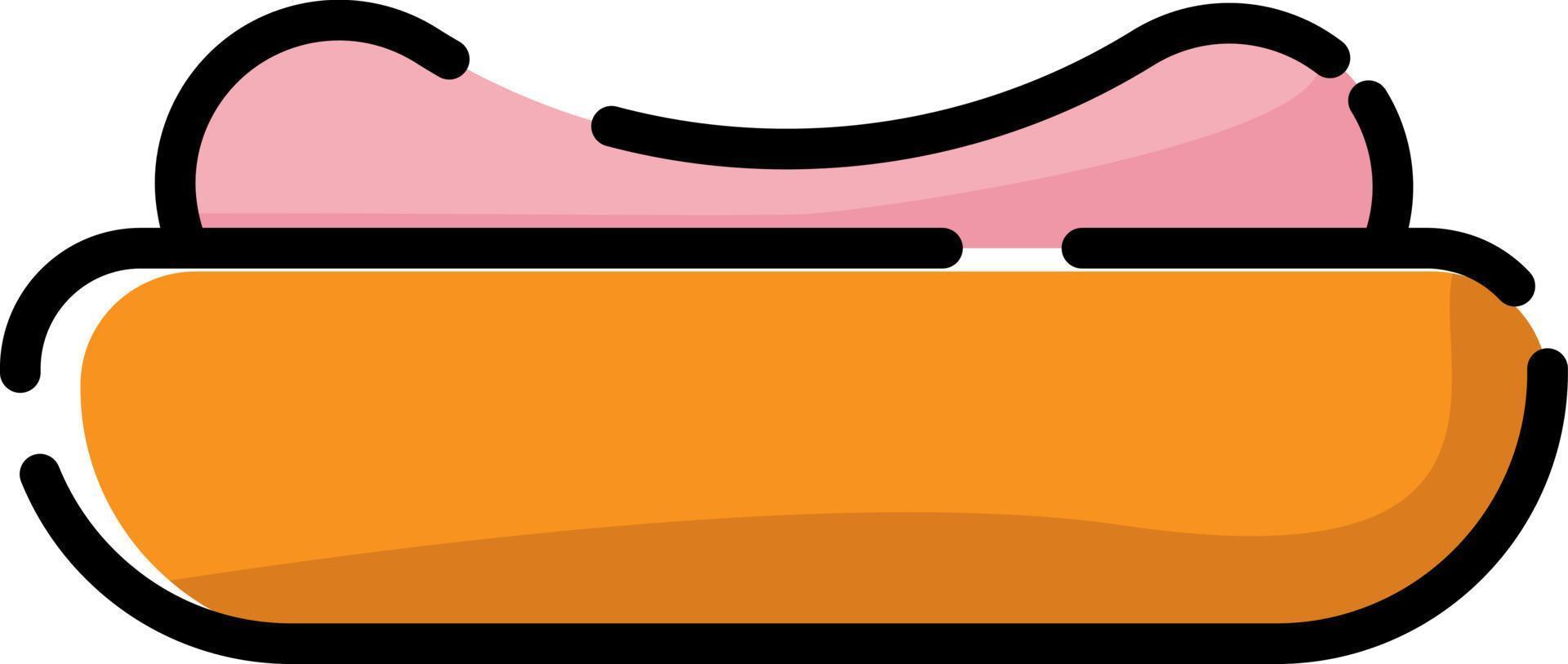 Fresh hotdog, illustration, vector on a white background.
