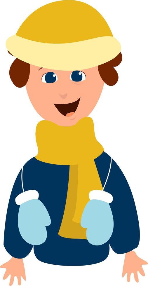 Blue mittens, illustration, vector on white background.